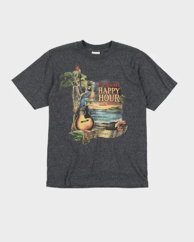 00s It's Always Happy Hour, Rainforest Cafe Grey Single Stitch T-Shirt - S