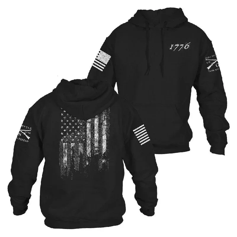 1776 Flag Hoodie - Black