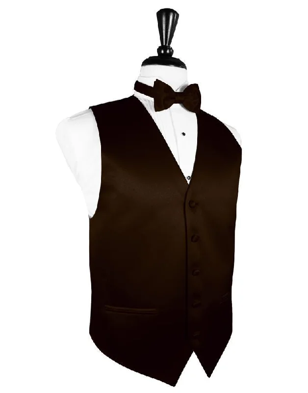 Chocolate Luxury Satin Tuxedo Vest