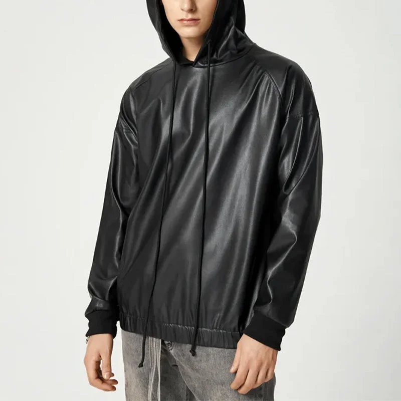 mens-faux-leather-hoodie