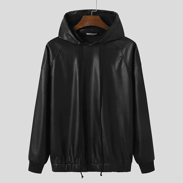 mens-faux-leather-hoodie