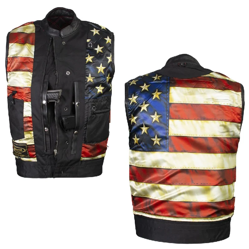 xelement-gold-series-xs13002-mens-stars-and-stripes-black-leather-mc-vest-with-usa-flag-liner