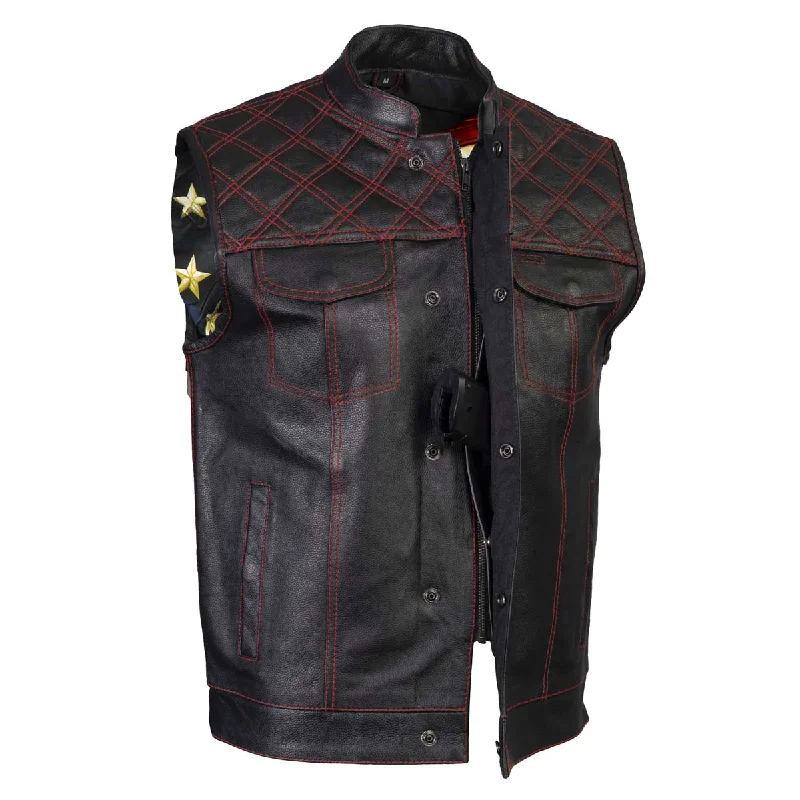 xelement-gold-series-xs13002-mens-stars-and-stripes-black-leather-mc-vest-with-usa-flag-liner