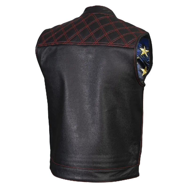 xelement-gold-series-xs13002-mens-stars-and-stripes-black-leather-mc-vest-with-usa-flag-liner