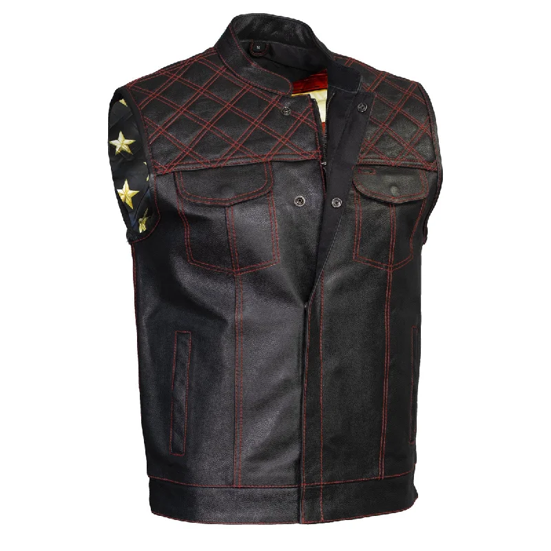 xelement-gold-series-xs13002-mens-stars-and-stripes-black-leather-mc-vest-with-usa-flag-liner