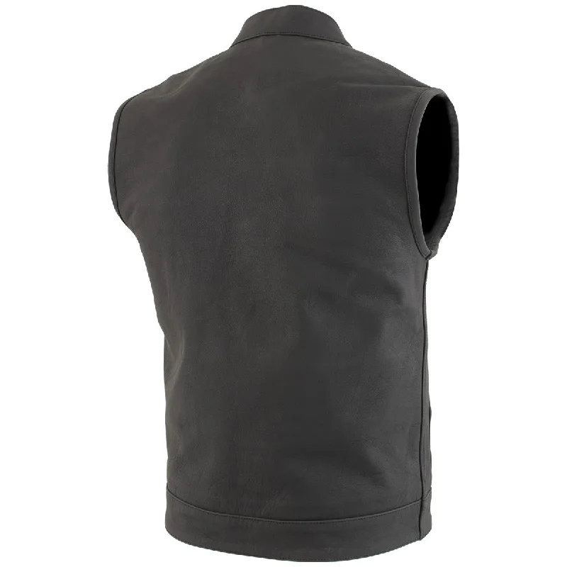 xelement-xs13001-barrage-mens-flat-black-club-leather-vest-with-dual-closure-1