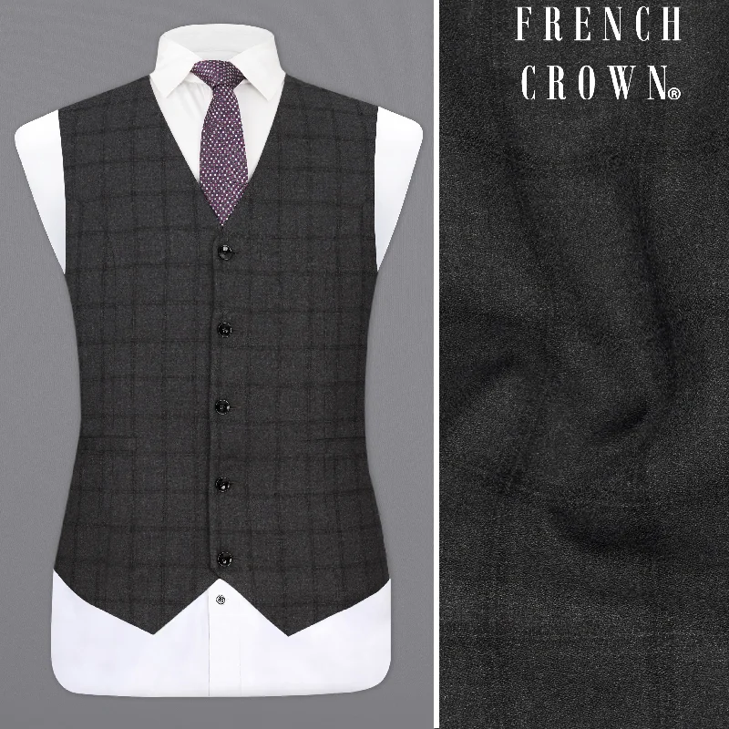 Baltic Black Windowpane Waistcoat