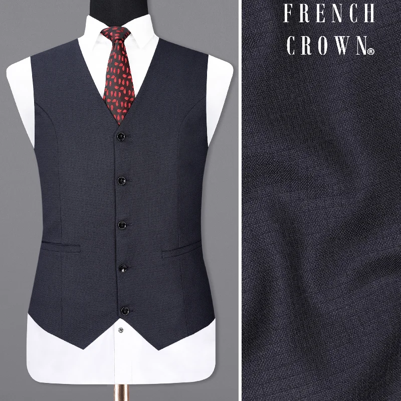 Bleached Cedar Blue Textured Waistcoat