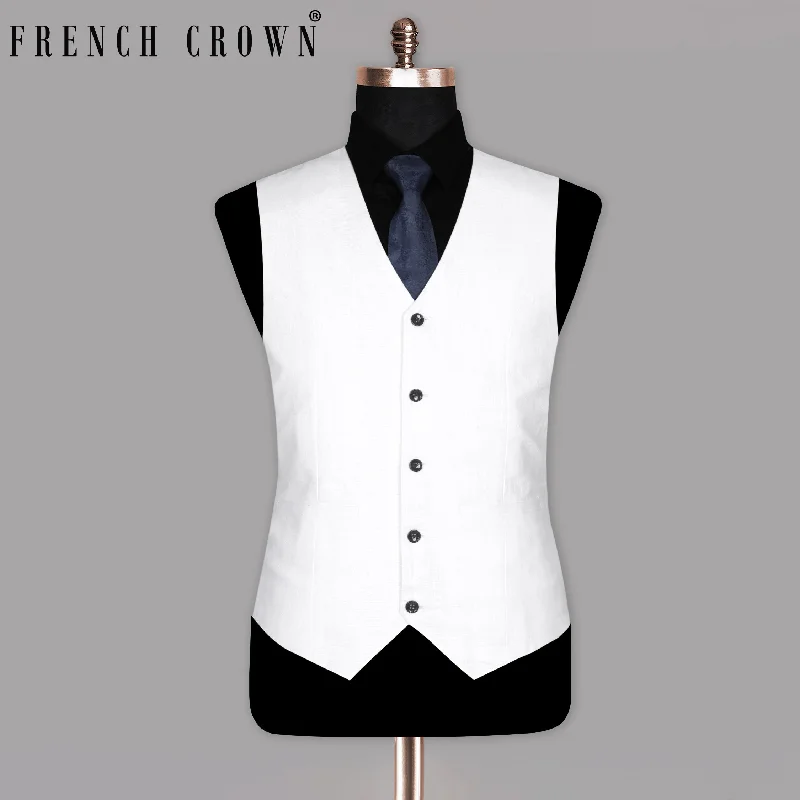 Bright White Linen Performance Waistcoat