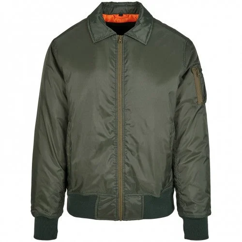 Build Your Brand Mens Collared Bomber Jacket