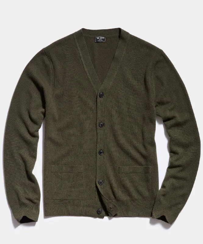 Cashmere Cardigan in Snyder Olive