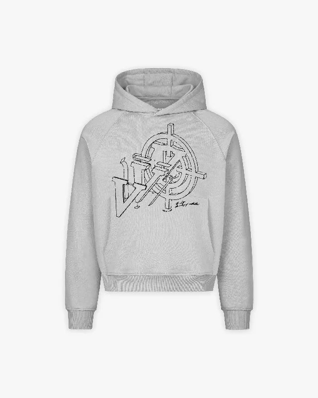 CONSTRUCTION LOGO HOODIE GREY