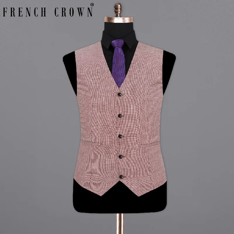 Coral Tree Red Textured Waistcoat