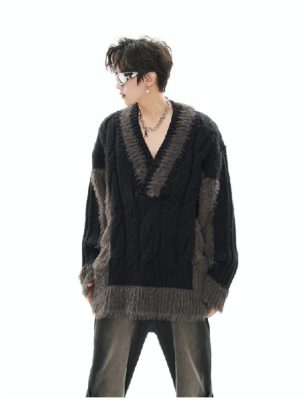 gcinim-two-tone-v-neck-sweater