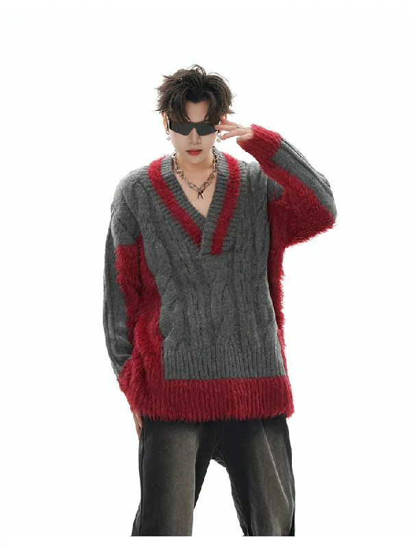 gcinim-two-tone-v-neck-sweater