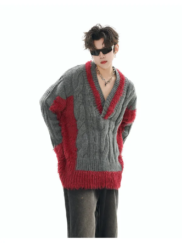 gcinim-two-tone-v-neck-sweater