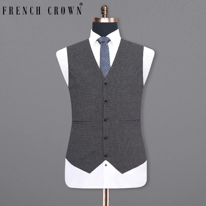 Gravel Gray Plaid Waistcoat