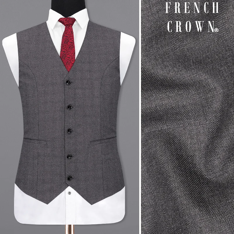 Gravel Gray Textured Waistcoat