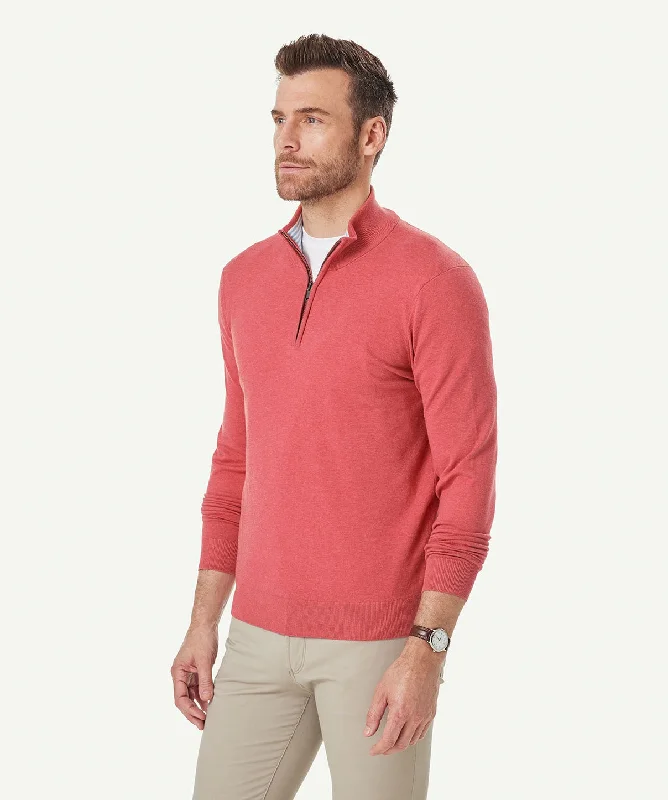 High Flex Half Zip Knit - Coral Red