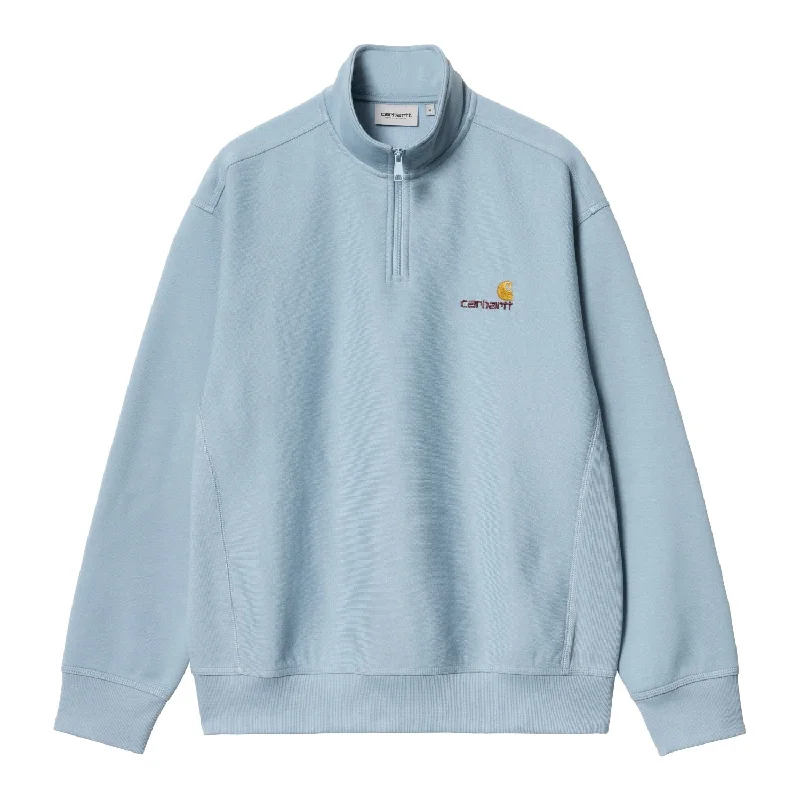 HALF ZIP AMERICAN SCRIPT SWEATSHIRT - Frosted Blue