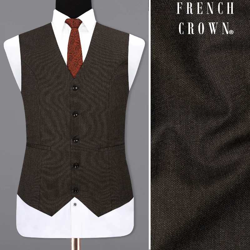 Iridium Brown Solid Waistcoat