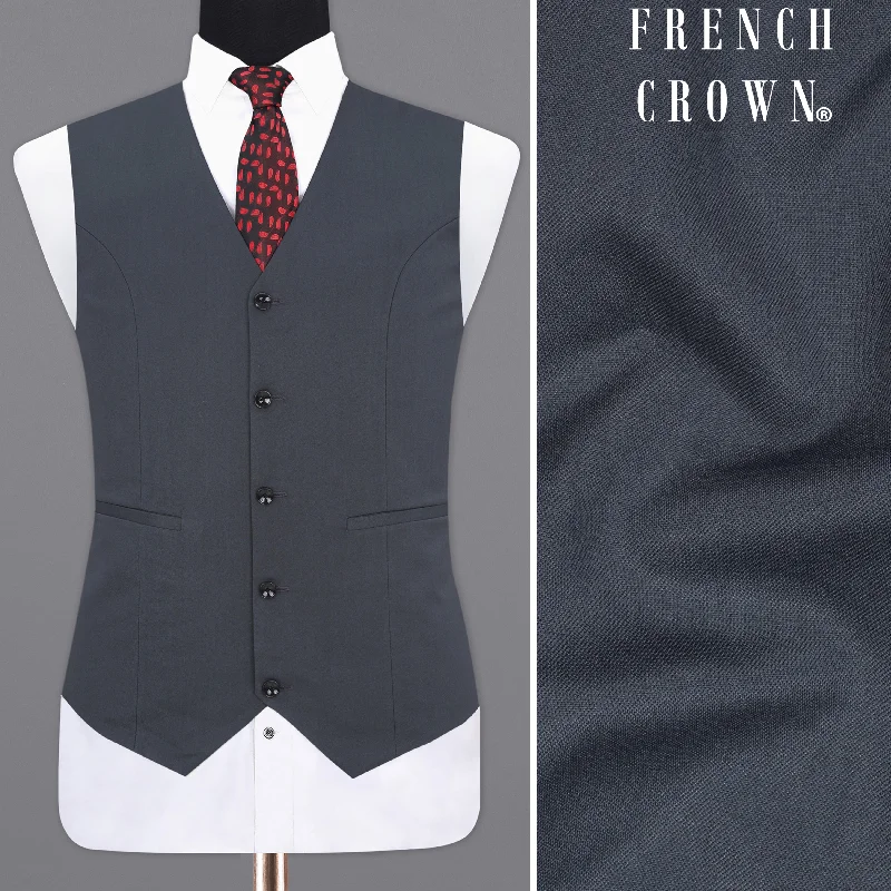 Iridium Grey Solid Waistcoat