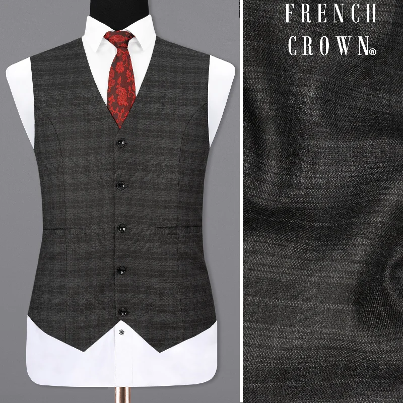 Iridium Grey Subtle Plaid Waistcoat