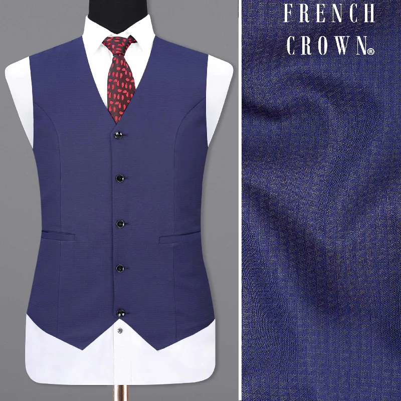 Jacarta Blue Triangle Textured Waistcoat