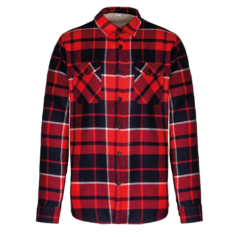 kariban-mens-checked-sherpa-lined-shirt-jacket