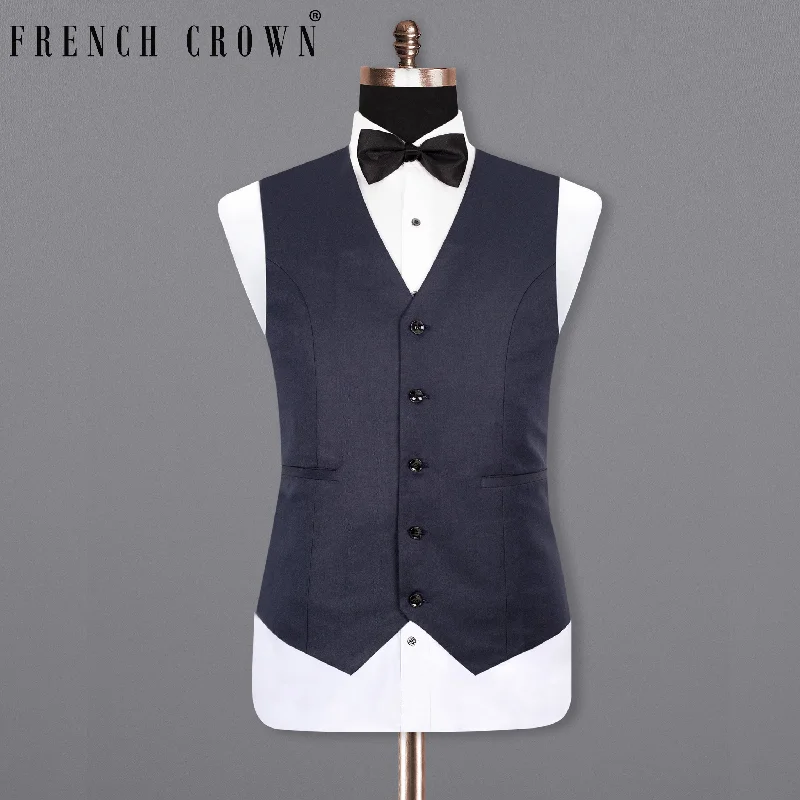 Licorice Blue Wool rich Waistcoat