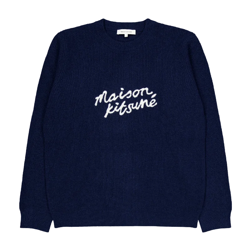 Maison Kitsune Handwriting Com Ink Blue