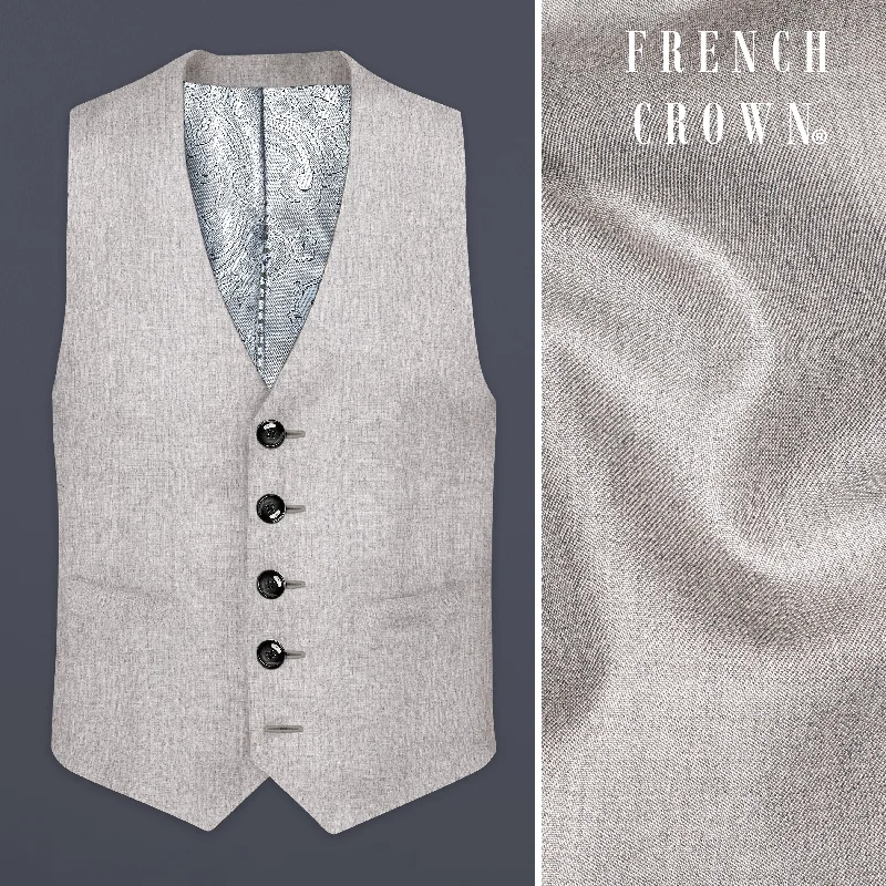 Martini Cream Textured Wool Rich Waistcoat