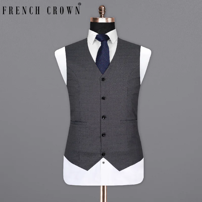 Mulled grey subtle Plaid Wool Rich Waistcoat