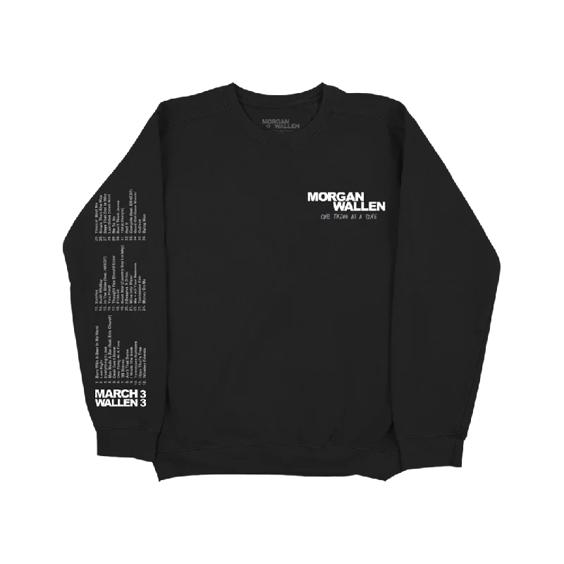 One Thing At A Time Album Cover Black Crewneck