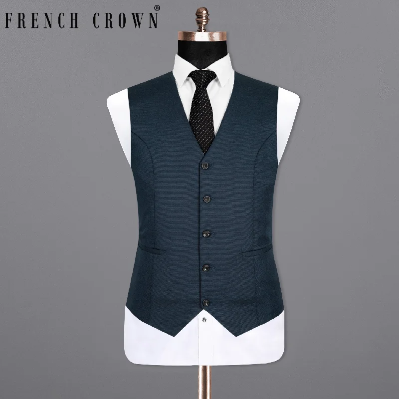 Outer Space Blue Premium Cotton Waistcoat