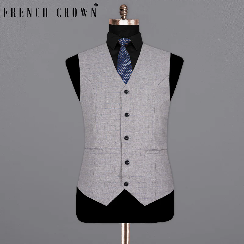 Pale Slate Plaid Woolrich Sports Waistcoat