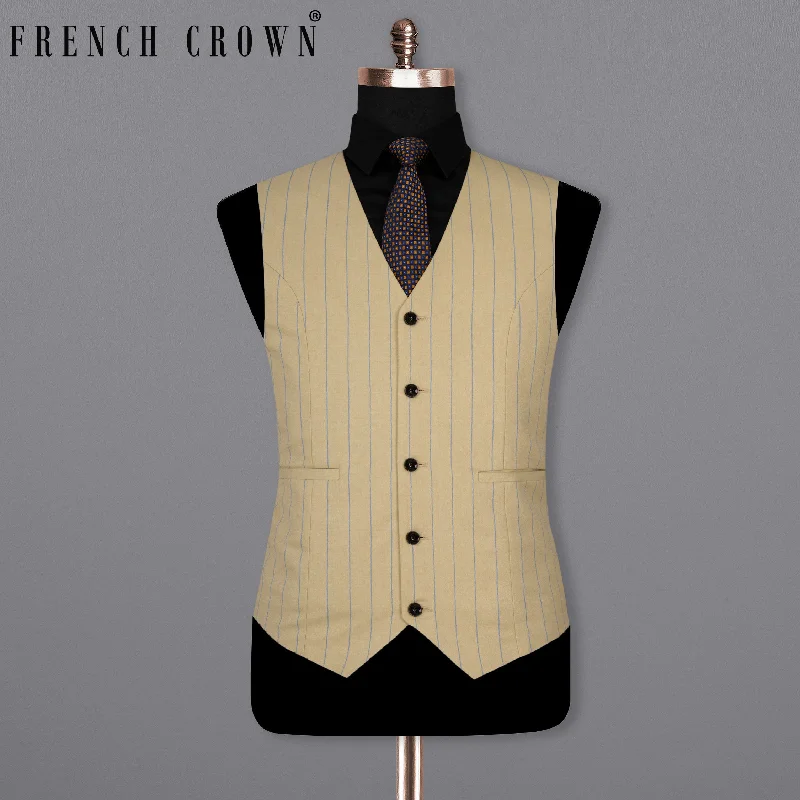 Pavlova Cream Striped Woolrich Waistcoat