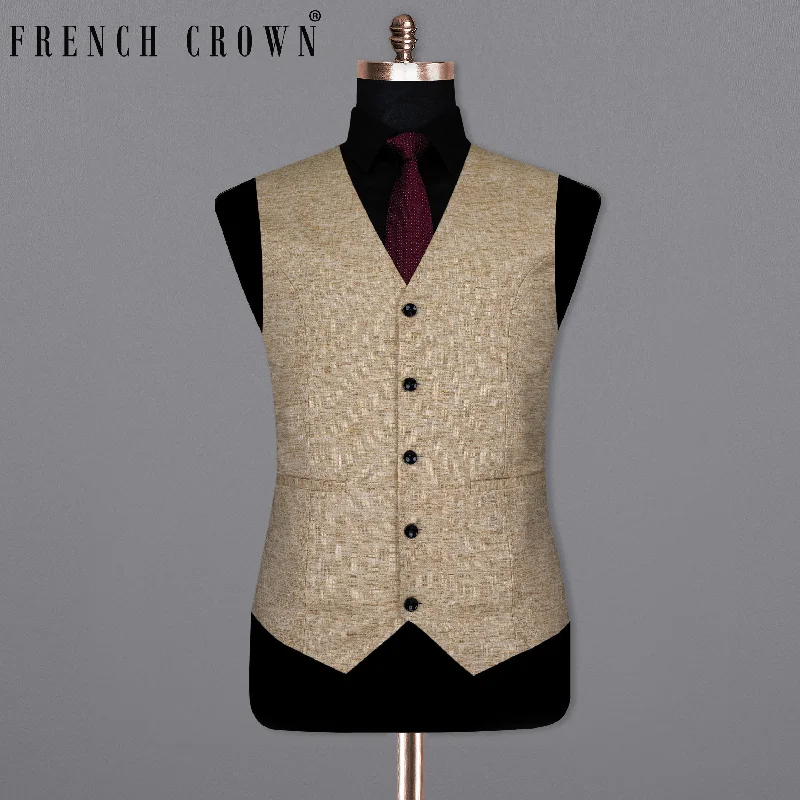 Sandrift Brown Luxurious Linen Sports Waistcoat