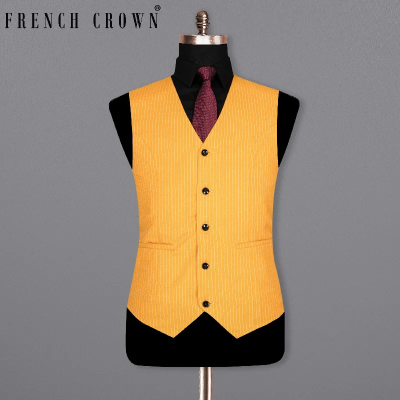 Sunshine yellow Woolrich Striped Sports Waistcoat