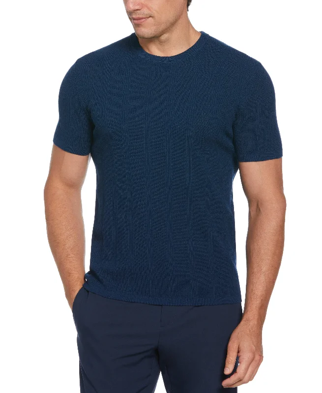 Tech Knit Striped Crew Neck Shirt