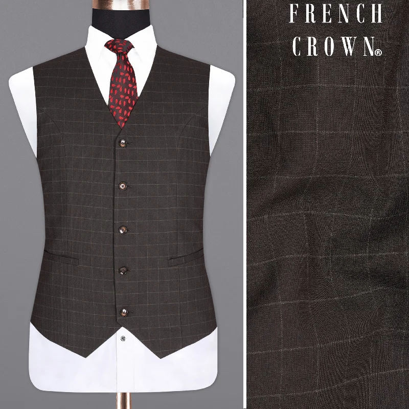 Thunder Brown Plaid Waistcoat