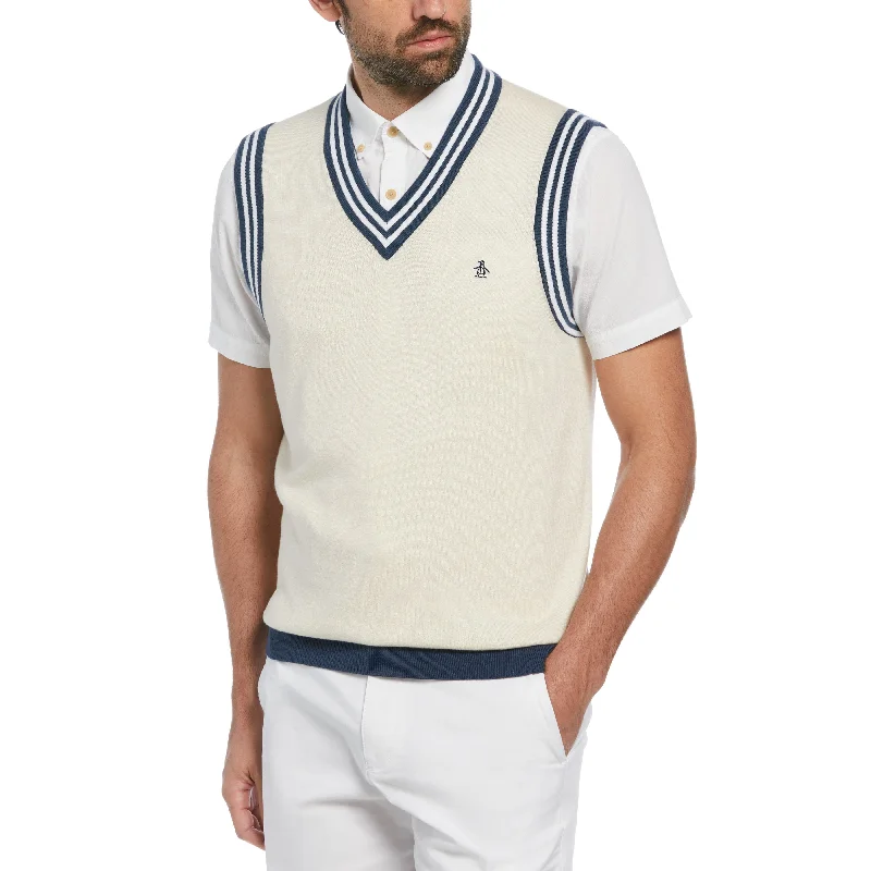 Tipped Sweater Vest