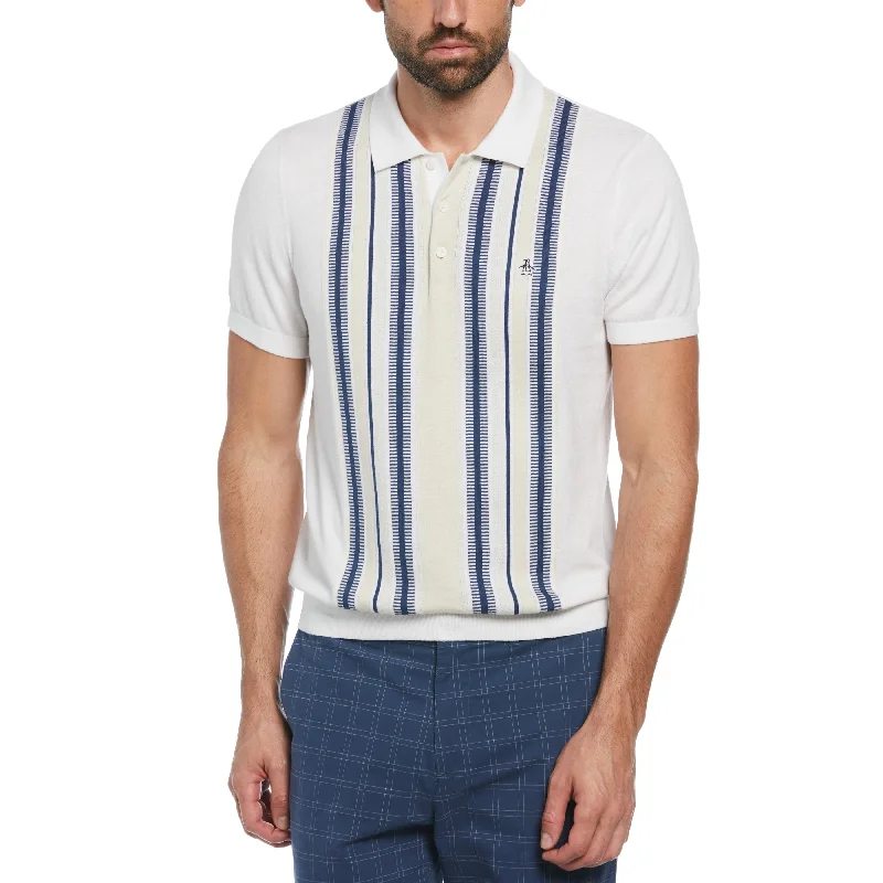 Vertical Stripe Sweater Polo