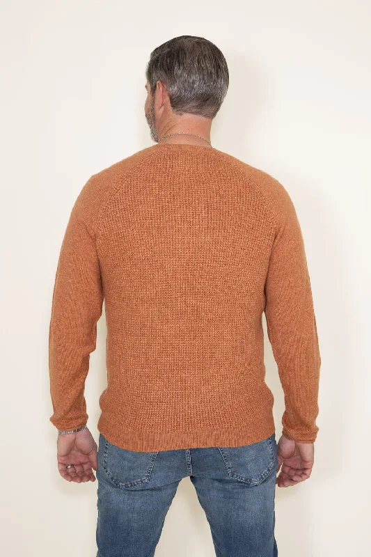 weatherproof-vintage-waffle-crewneck-raglan-sweater-for-men-in-orange-f2340346gk-allspice