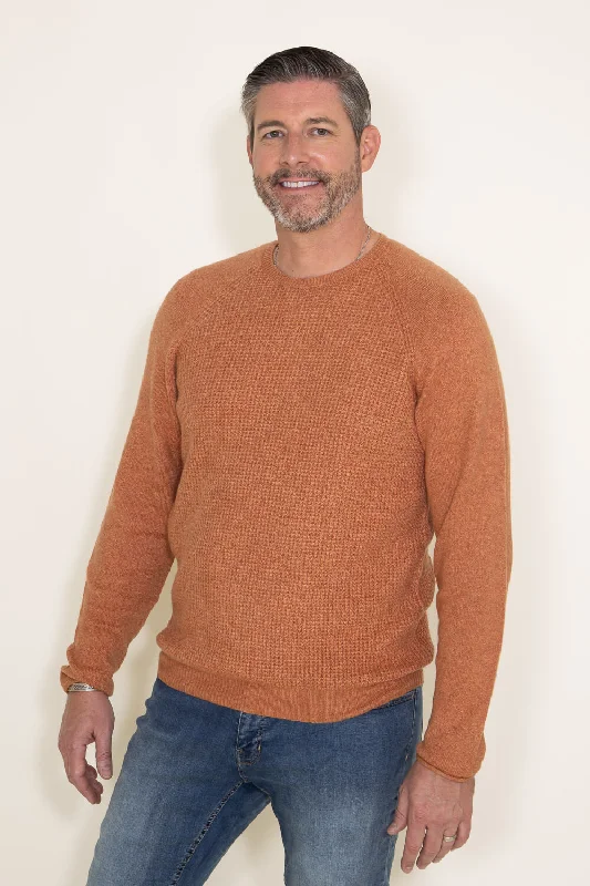 weatherproof-vintage-waffle-crewneck-raglan-sweater-for-men-in-orange-f2340346gk-allspice