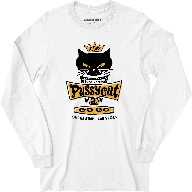 Pussycat A Go Go Sign - Vintage Las Vegas - Long Sleeve T-Shirt