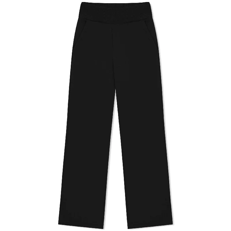 Calça Reta Moletom Flanelado Feminina - Preto