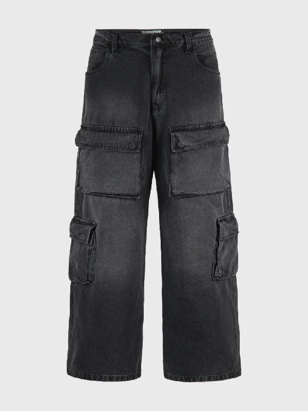 Cargo jeans baggy washed