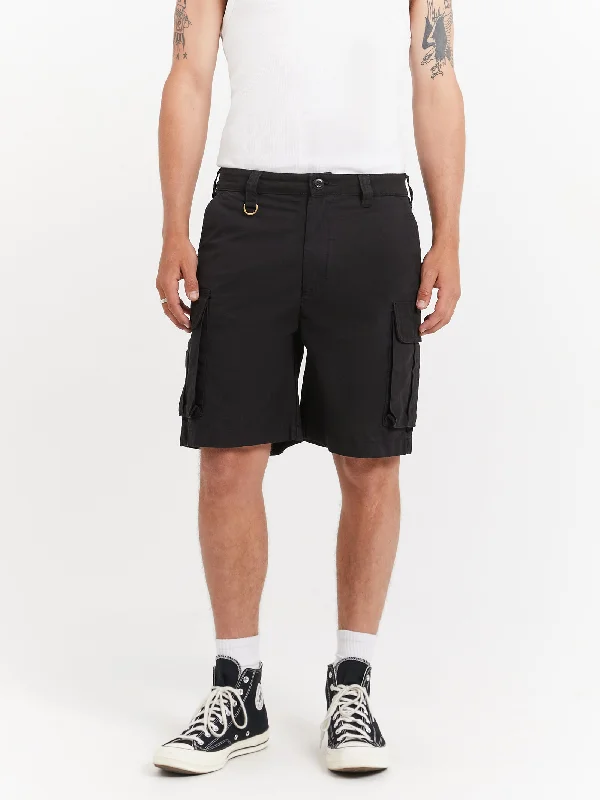 Century Slacker Cargo Shorts in Black