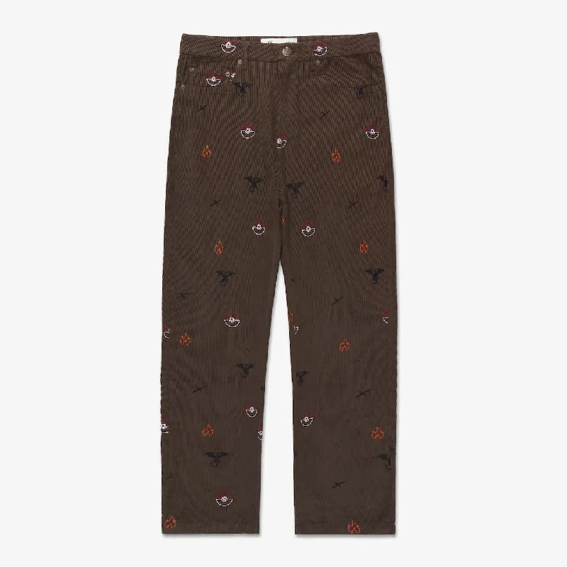 Charizard Corduroy Pants - Brown